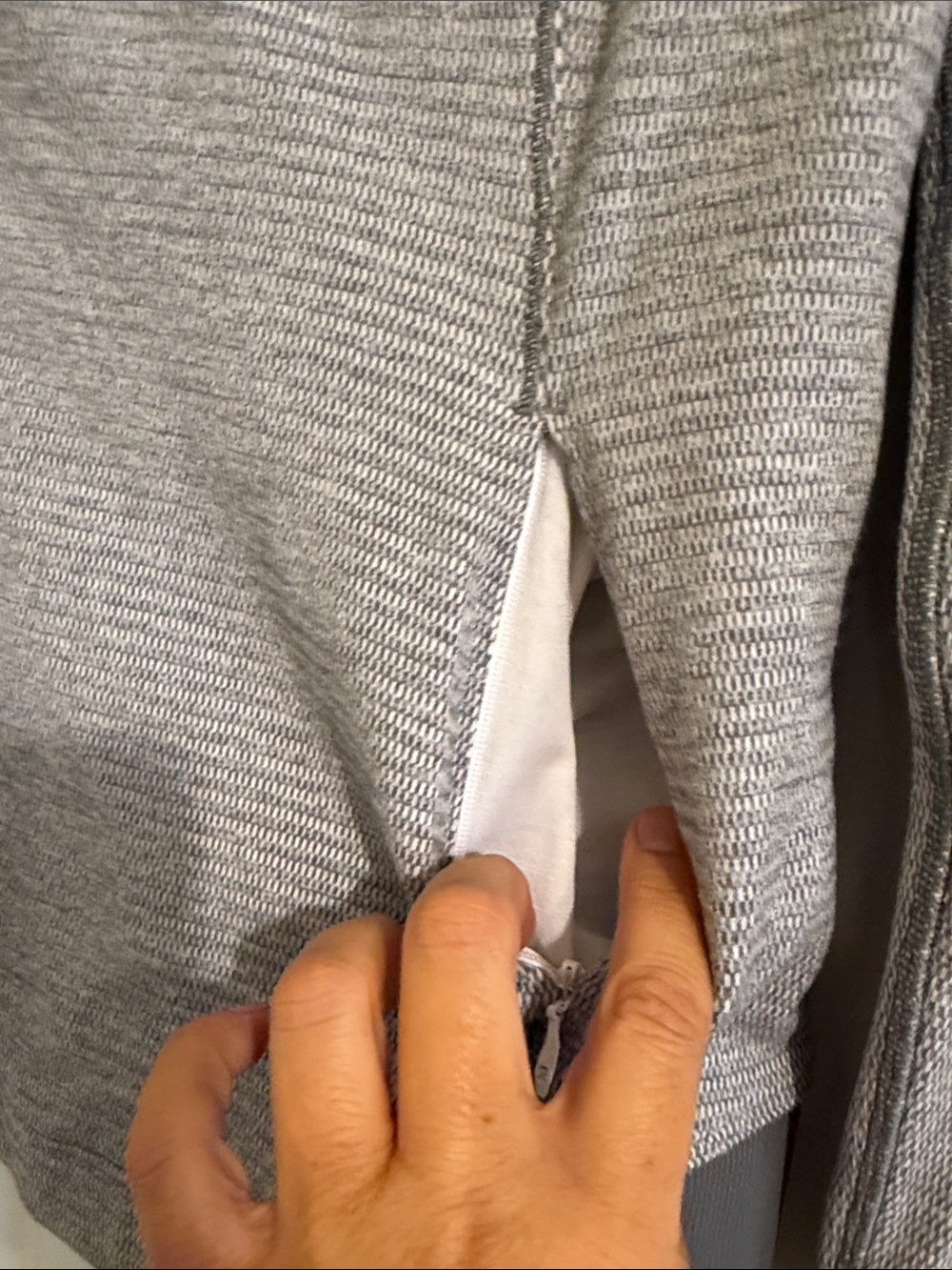 Lululemon Runderful 1/2 Zip Pullover Check Piqué White Heathered Slate Jacket - Picture 5 of 7